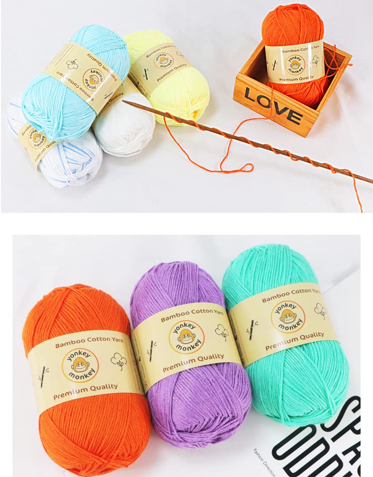 Yonkey Monkey 10-Pack of Yonkey Monkey 500 Grams Yarn - 70% Rayon derived from Bamboo, 30% Cotton - Imported - Cyan 9062 - Image 3